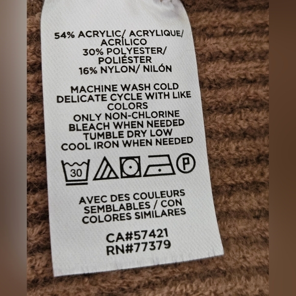 Ann Taylor Brown/White Striped Long Cardigan-Size Small - Picture 5 of 6